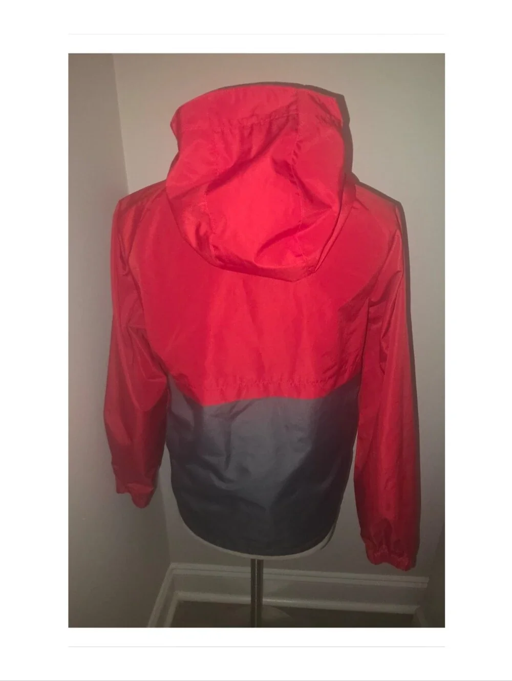 Eddie Bauer Kids Hooded Jacket Red Gray Dual Zip Water‑Resistant L 14/16